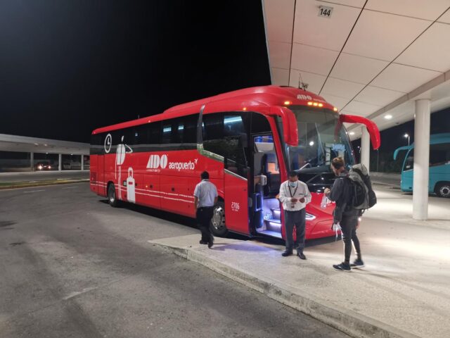 how to get from cancun airport to ado bus terminal