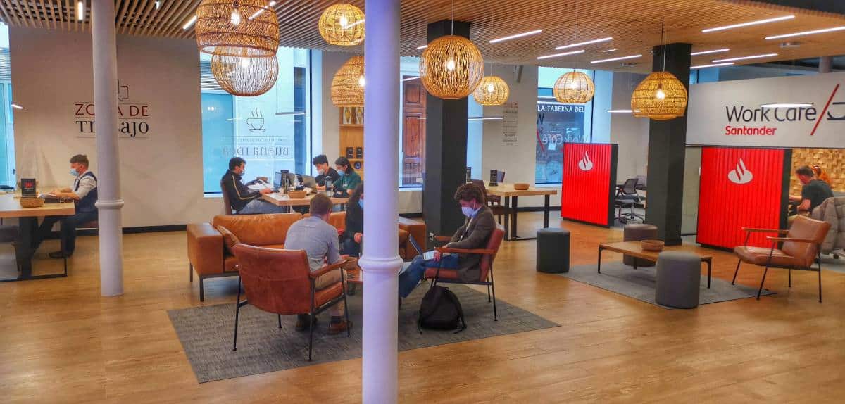 Coworking Area At Santander Work Café On Calle Marqués De Larios, Málaga