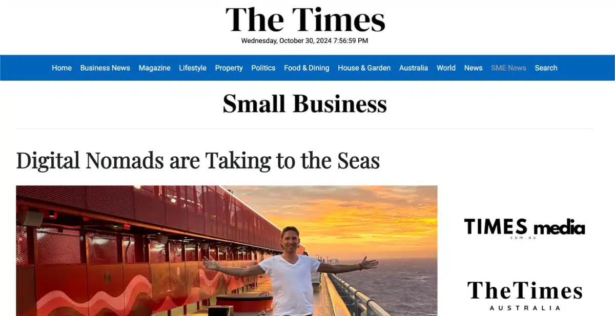 Digital Nomads Are Taking To The Seas – The Times Australia