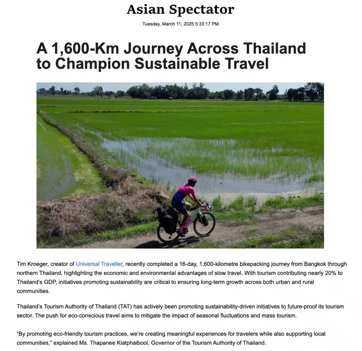 A 1,600-Km Journey Across Thailand To Champion Sustainable Travel – Asian Spectator