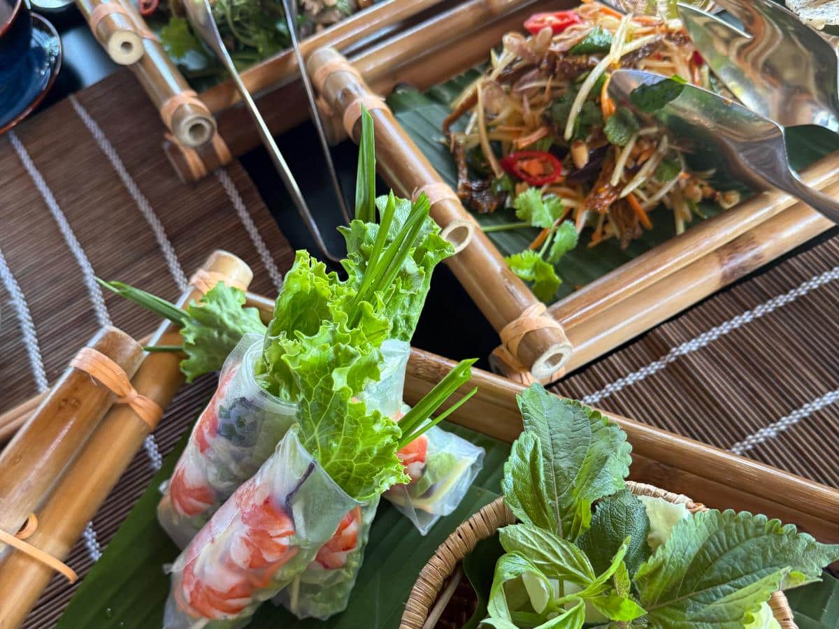 Outdoor Patio Dining Under Umbrellas At The Anam Cam Ranh Colonial Restaurant