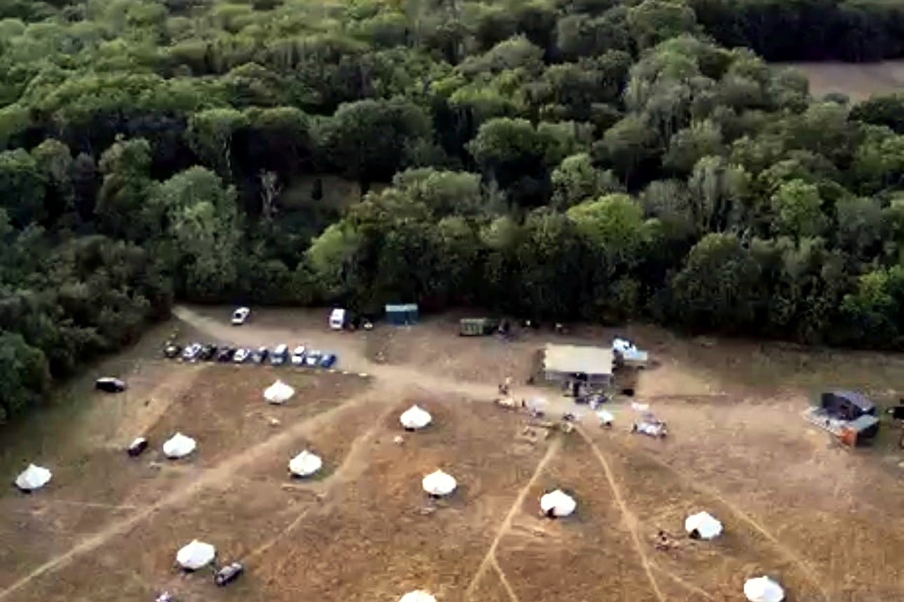 Aerial View Of The Knockholt Retreat With London On The Horizon