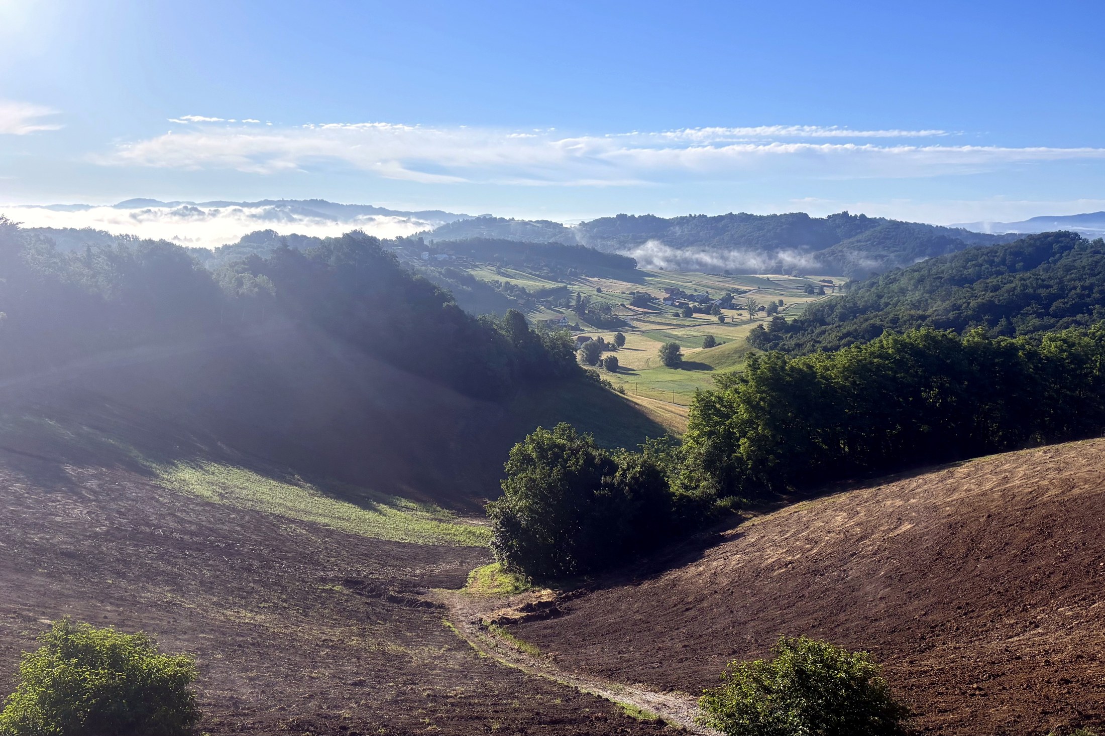 Aerial View Of The Hills Of Hrvatsko Zagorje Near Vuglec Breg