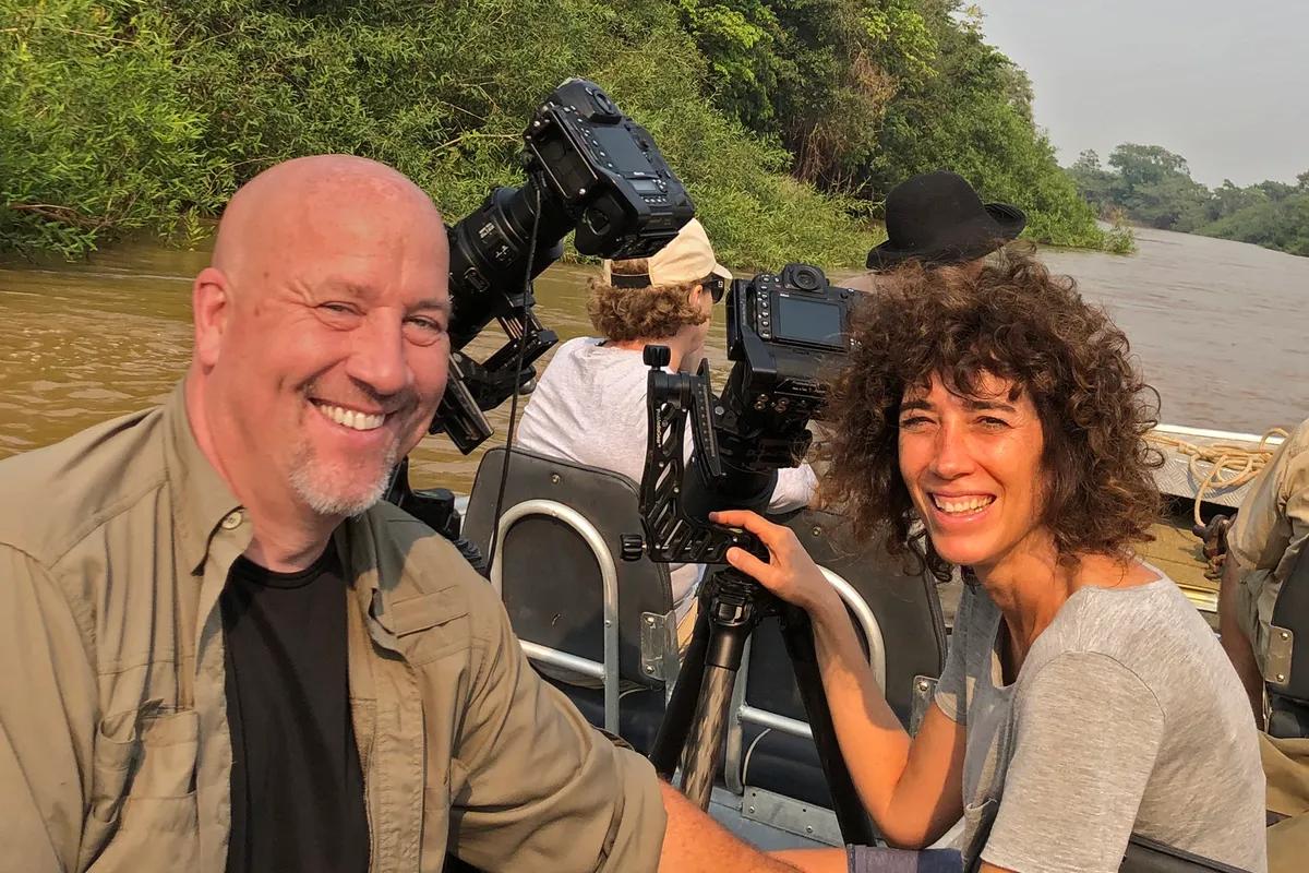 Steve Gettle And Nicole Sudduth On Location With Their Camera Gear During A Wildlife Photography Shoot